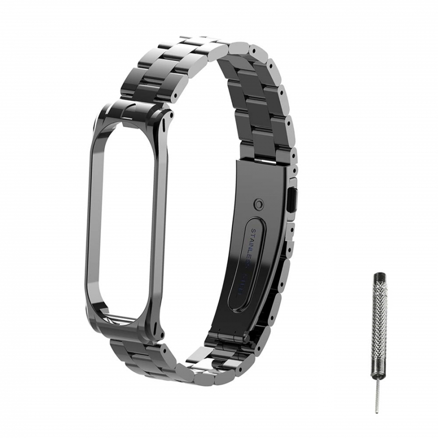 Malla Acero Mi Band 4 Eslabones Black Metal