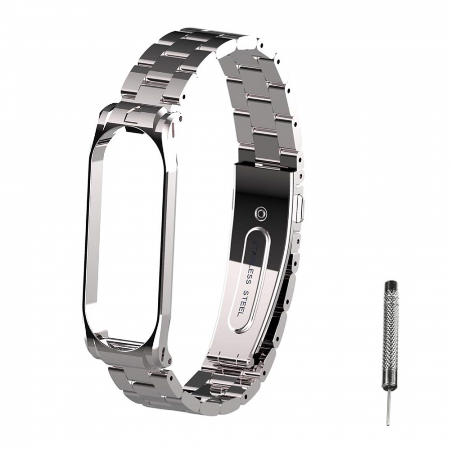 Malla Acero Mi Band 4 Eslabones Silver Metal