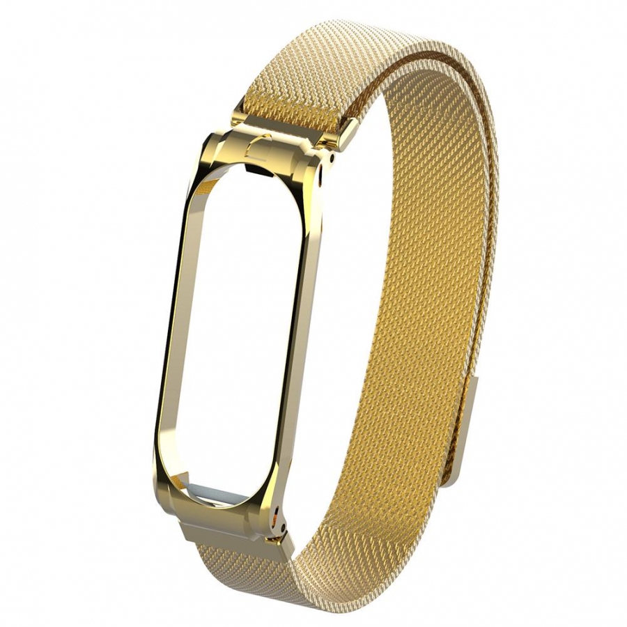 Malla Acero Mi Band 4 Imantada Gold Metal