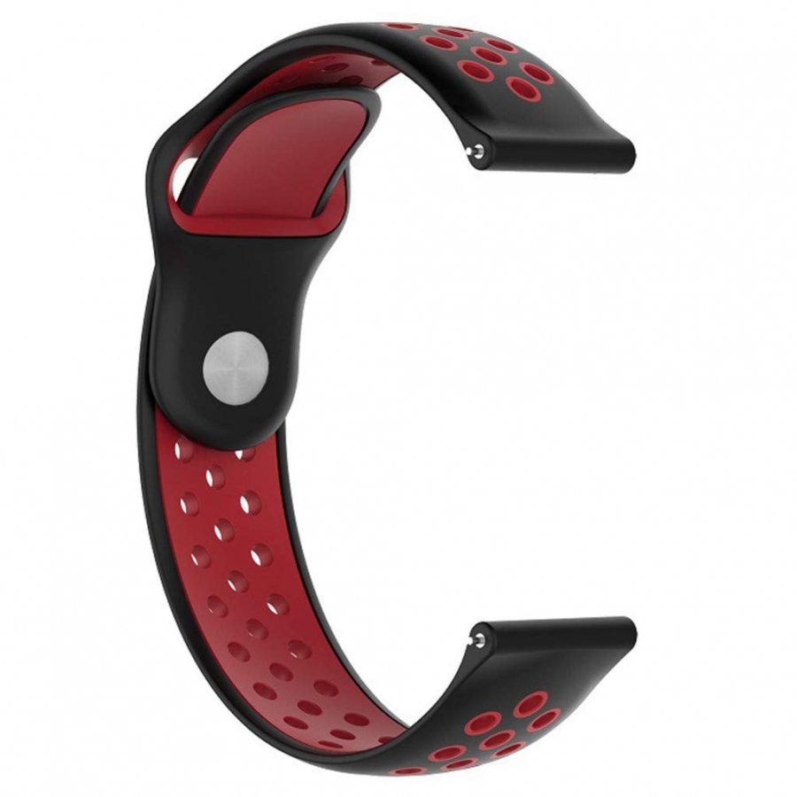 Correa Deportiva 20MM Negro con Rojo