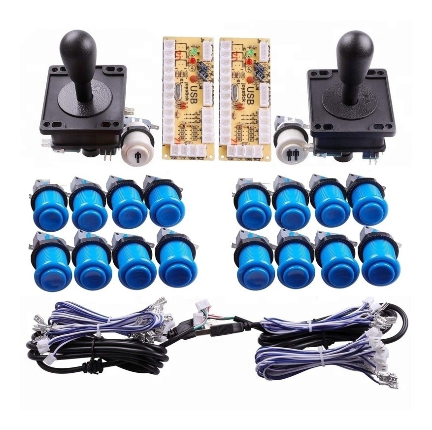Kit Arcade Usb 2 Palancas 18 Botones Azul Kit Arcade Usb 2 Palancas 18 Botones Azul