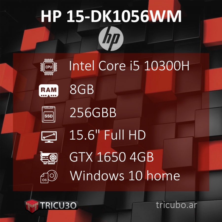 HP Pavilion Gaming Laptop Intel i5 8Gb Ram 256Gb SSD GTX 1650